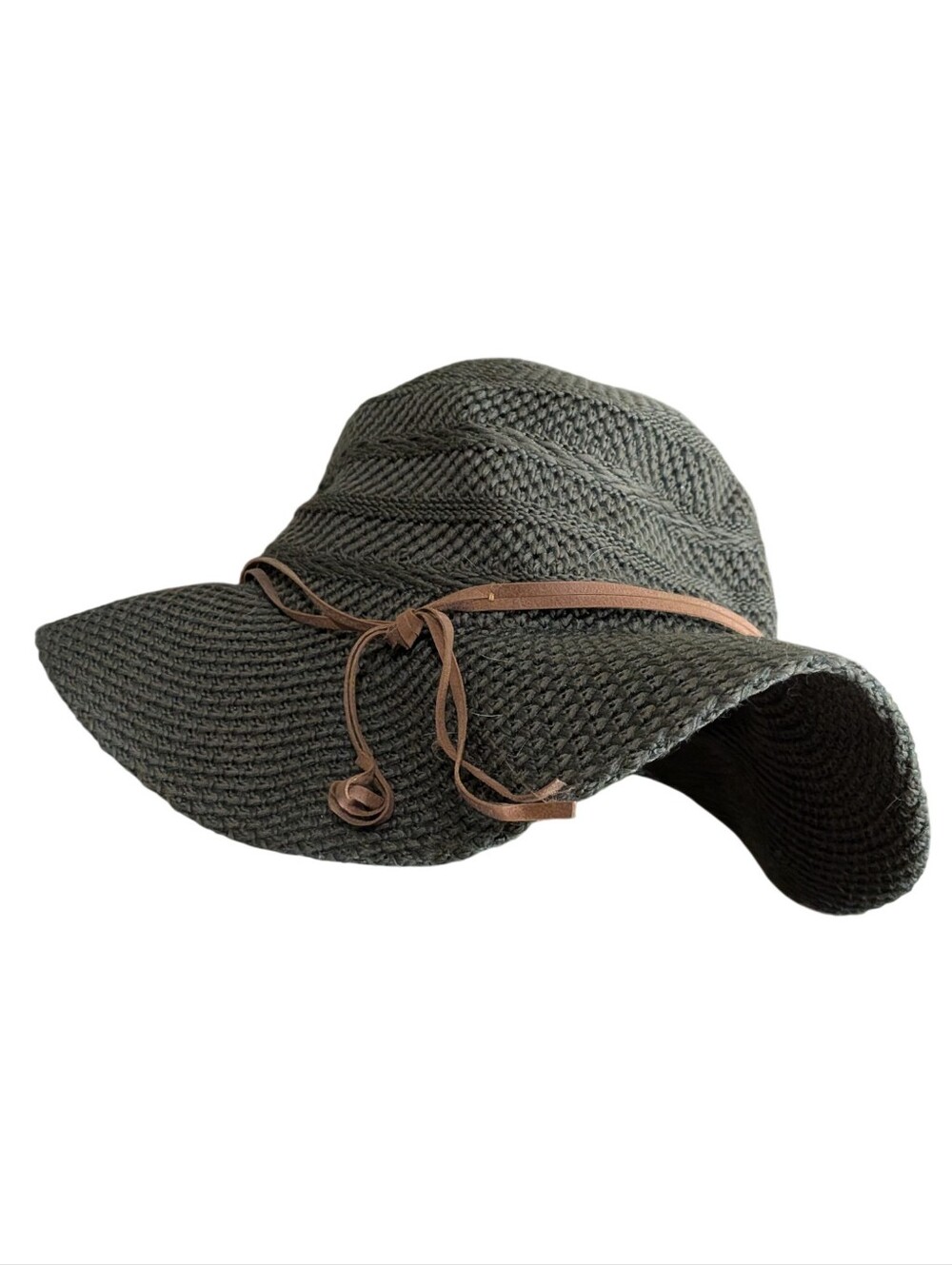 Accessorize Olive Green Woven Sun Hat